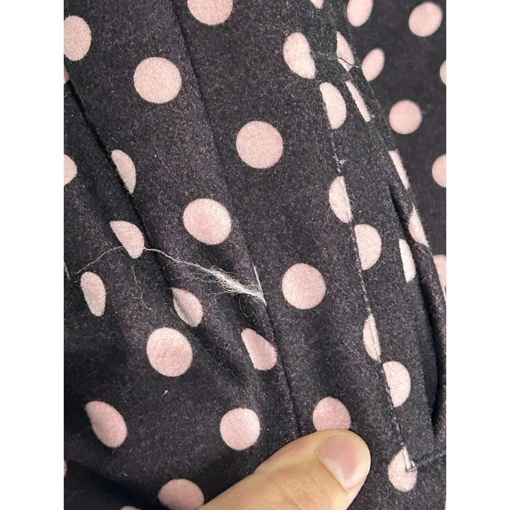 OshKosh 4T GIRLS‎ Brown Pink Pea Coat Polka Dot Winter Jacket Hood Faux Fur